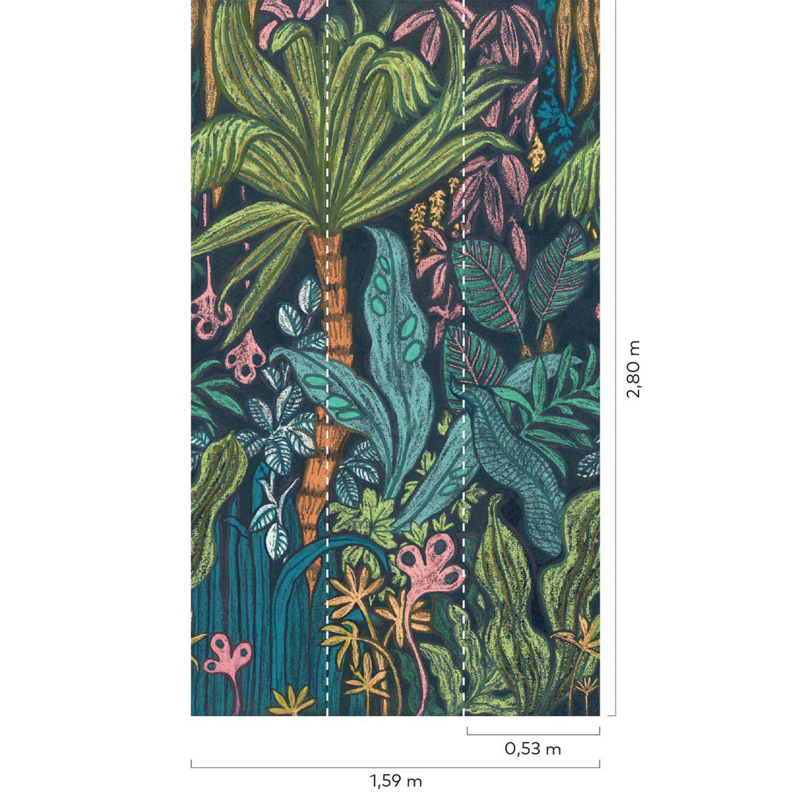 - Papier peint Tropical psyché 159x280 cmcm