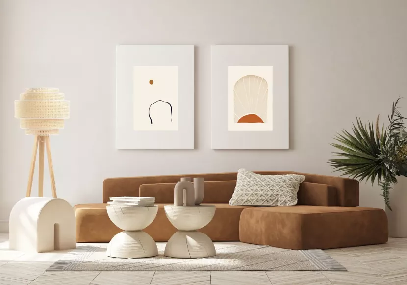 Lampa stojąca BOHO V rattan naturalny