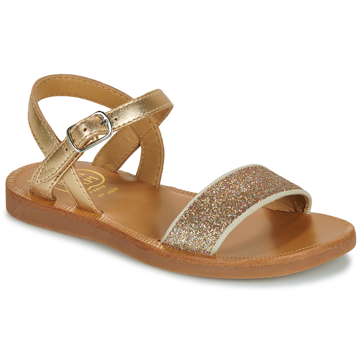 Pom d'Api - PLAGETTE BUCKLE TAO - Ivory / Gold