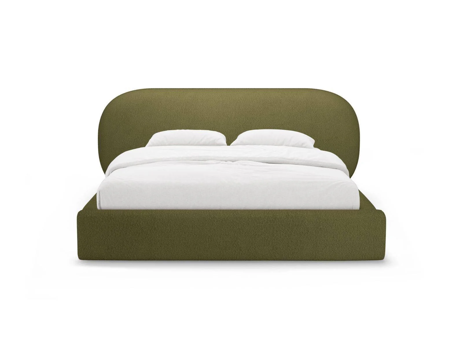 Bedframe Ovalo bouclé 160 x 200 met opbergruimte