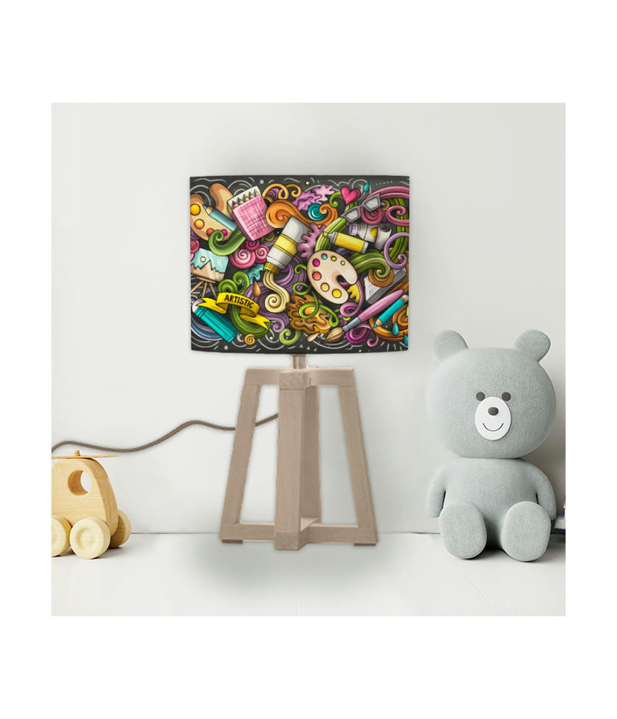 ENFANT - Abat-jour chevet Graffiti D: 25 x H: 20