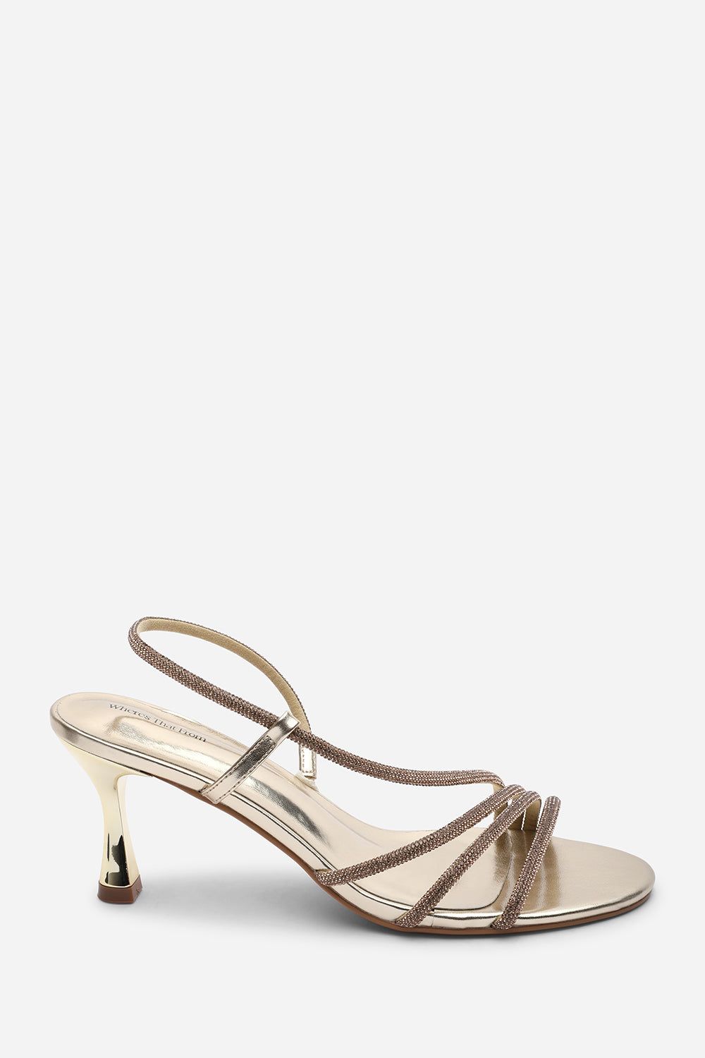 Where's That From Gloria Diamante Strappy Low Heeled Sandals
