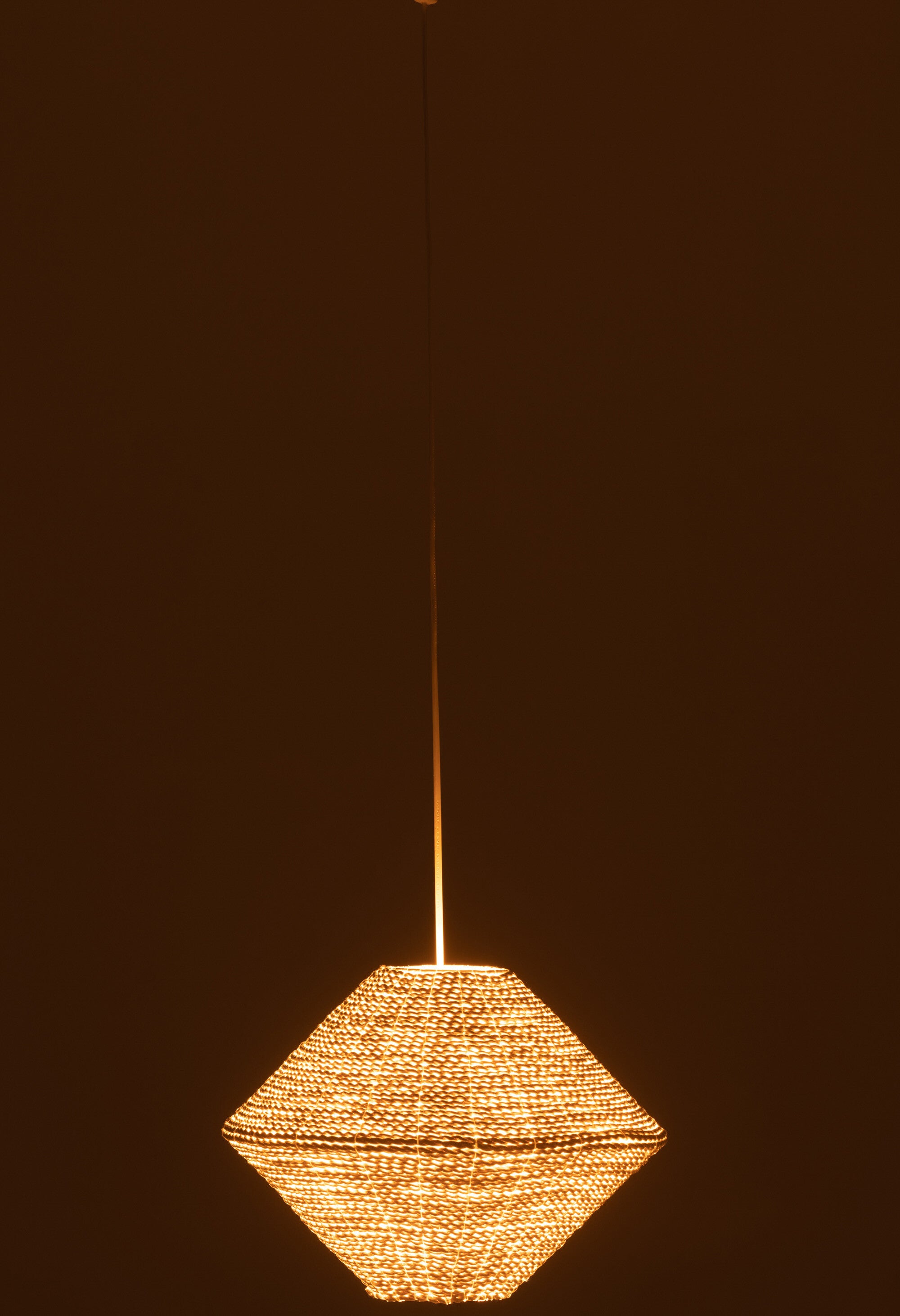 J-Line hanglamp Ufo - zeegras - wit - small
