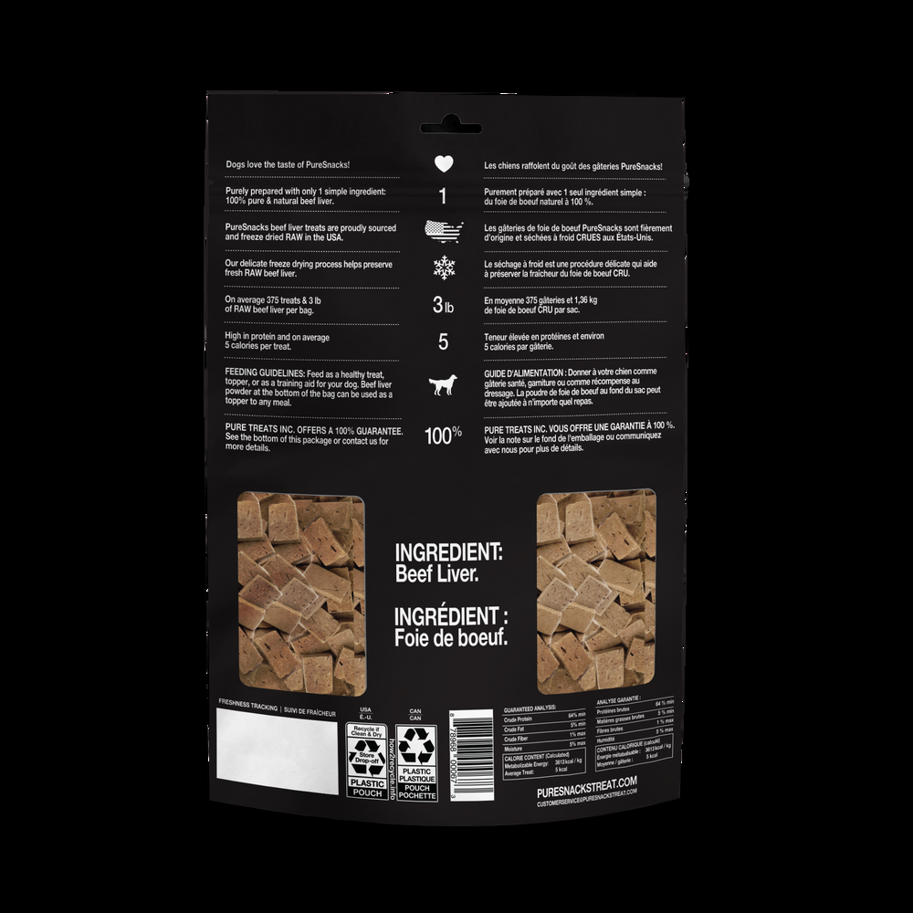 PureSnacks Freeze Dried Beef Liver Dog Treats, 410-g