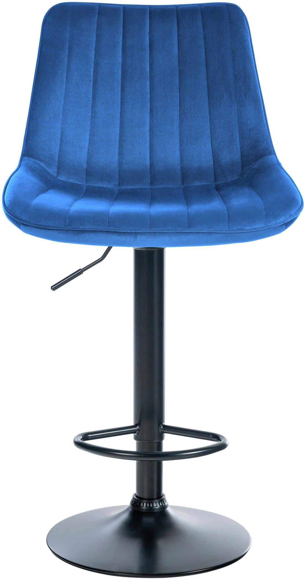 TONI - Tabouret de bar velours ajustable pivotant velours Bleu