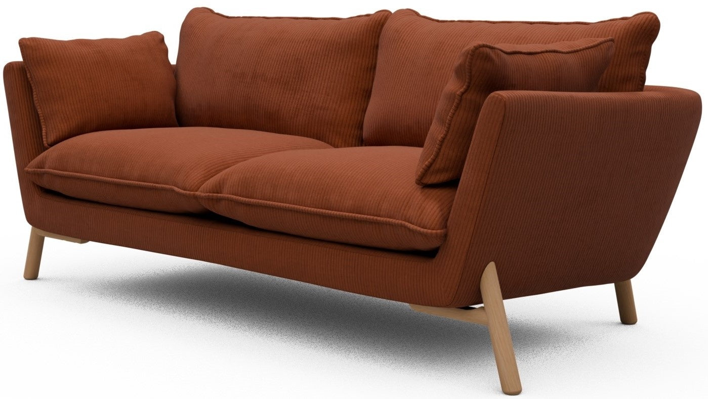 Kragelund Hasle 2-zits Bank Oranje Corduroy   Eiken