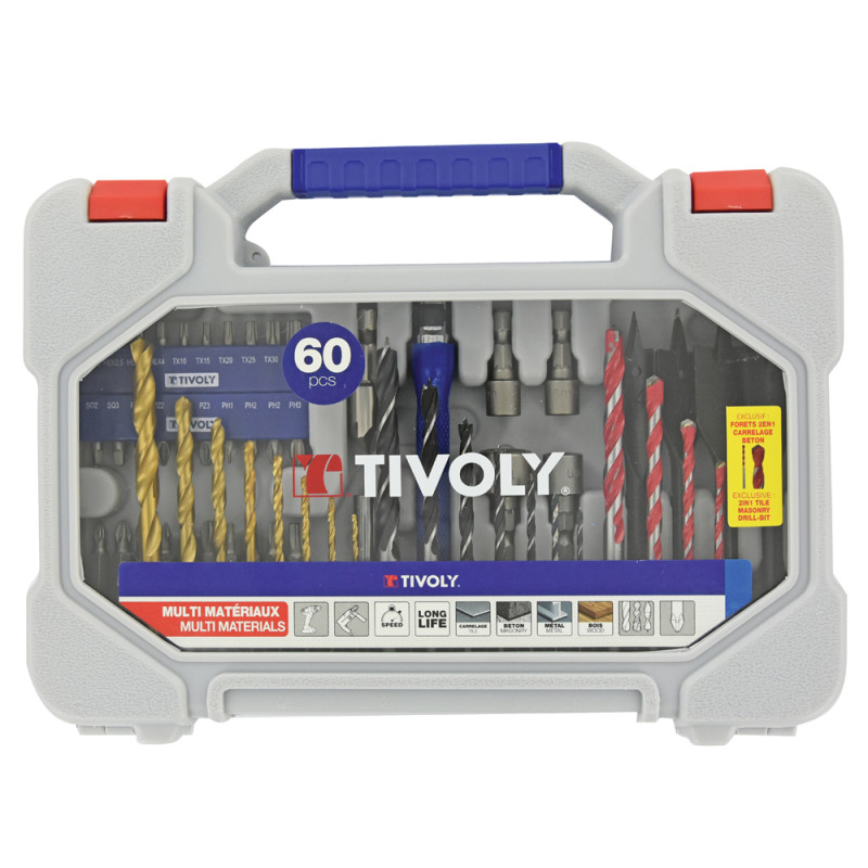 Set d'accessoires de perçage Ranger XL 60 pièces TIVOLY