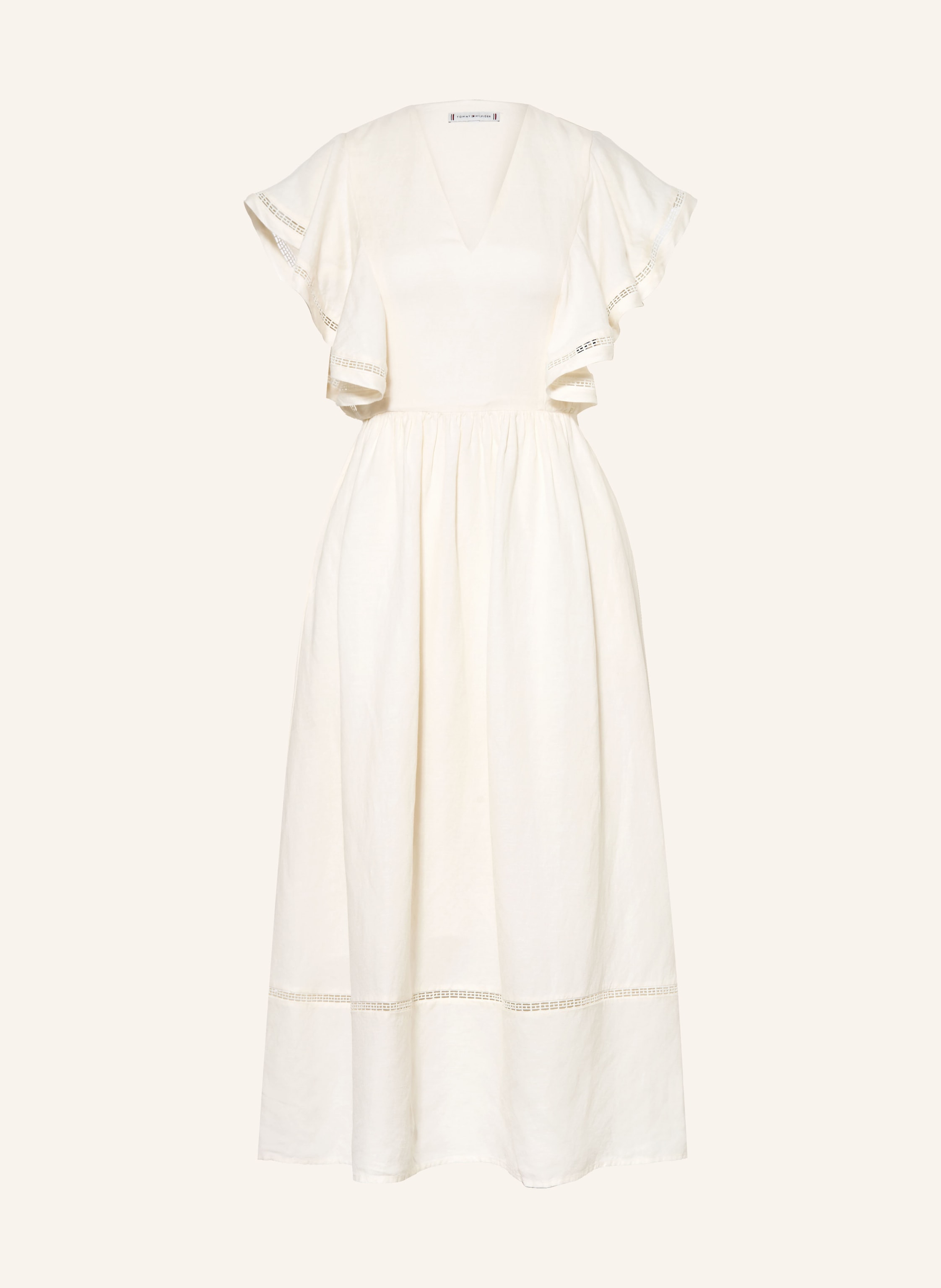 TOMMY HILFIGER Kleid mit Leinen und Volants