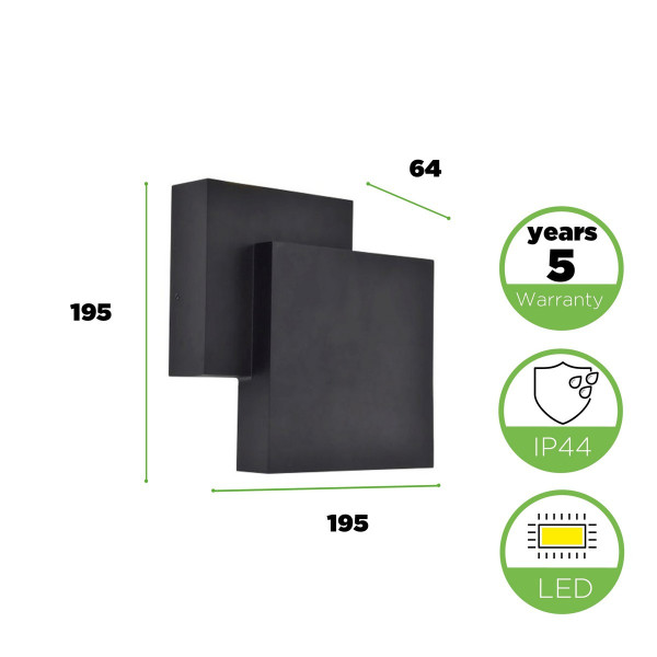 Kinkiet zewnętrzny RIALTOczarno-biały LED 1x14.8W 850lm IP44 Lutec