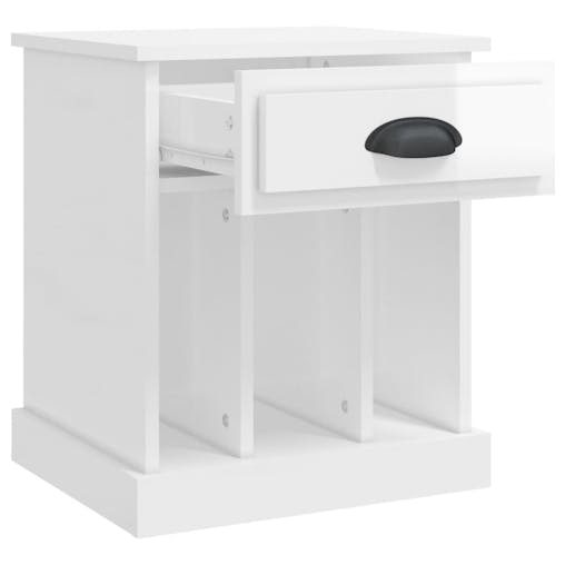 NNEVL Bedside Cabinets 2 pcs High Gloss White 43x36x50 cm