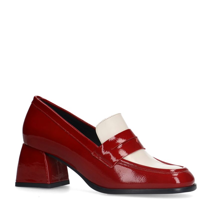 Manfield Rode lakleren pumps