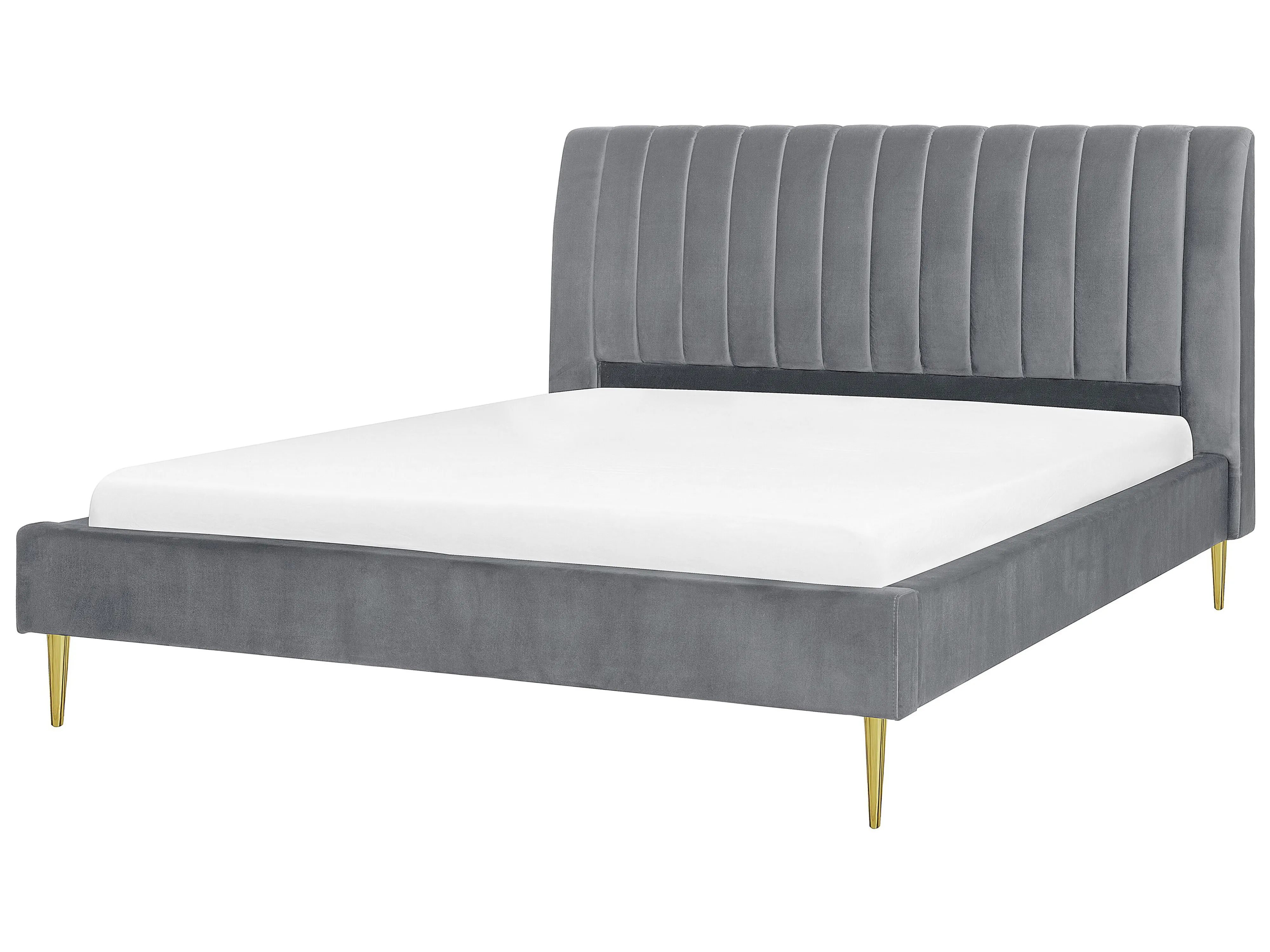 Bed Velvet MARVILLE 140 x 200 cm (EU Double) Grey