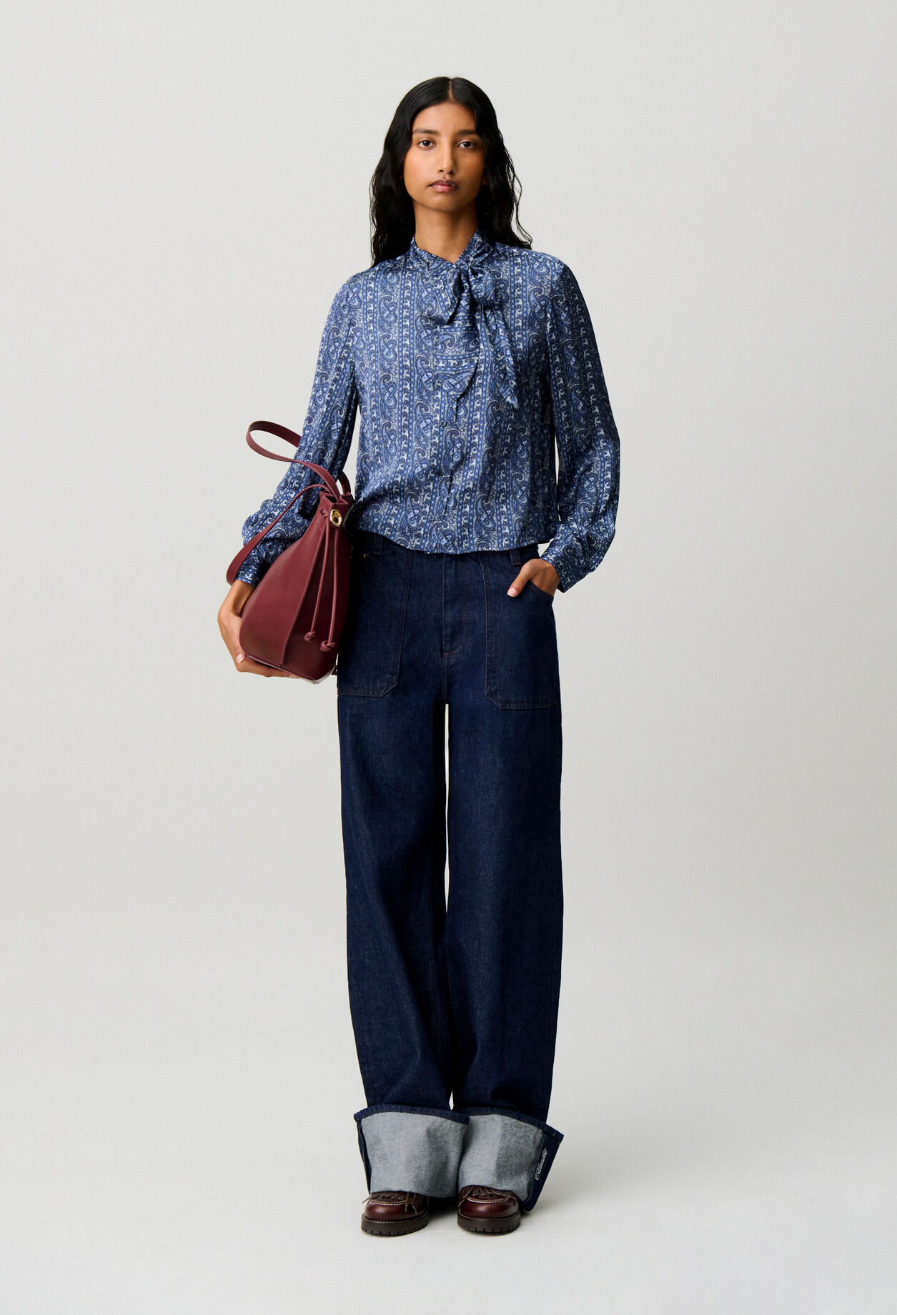 Chemise imprimée lavallière