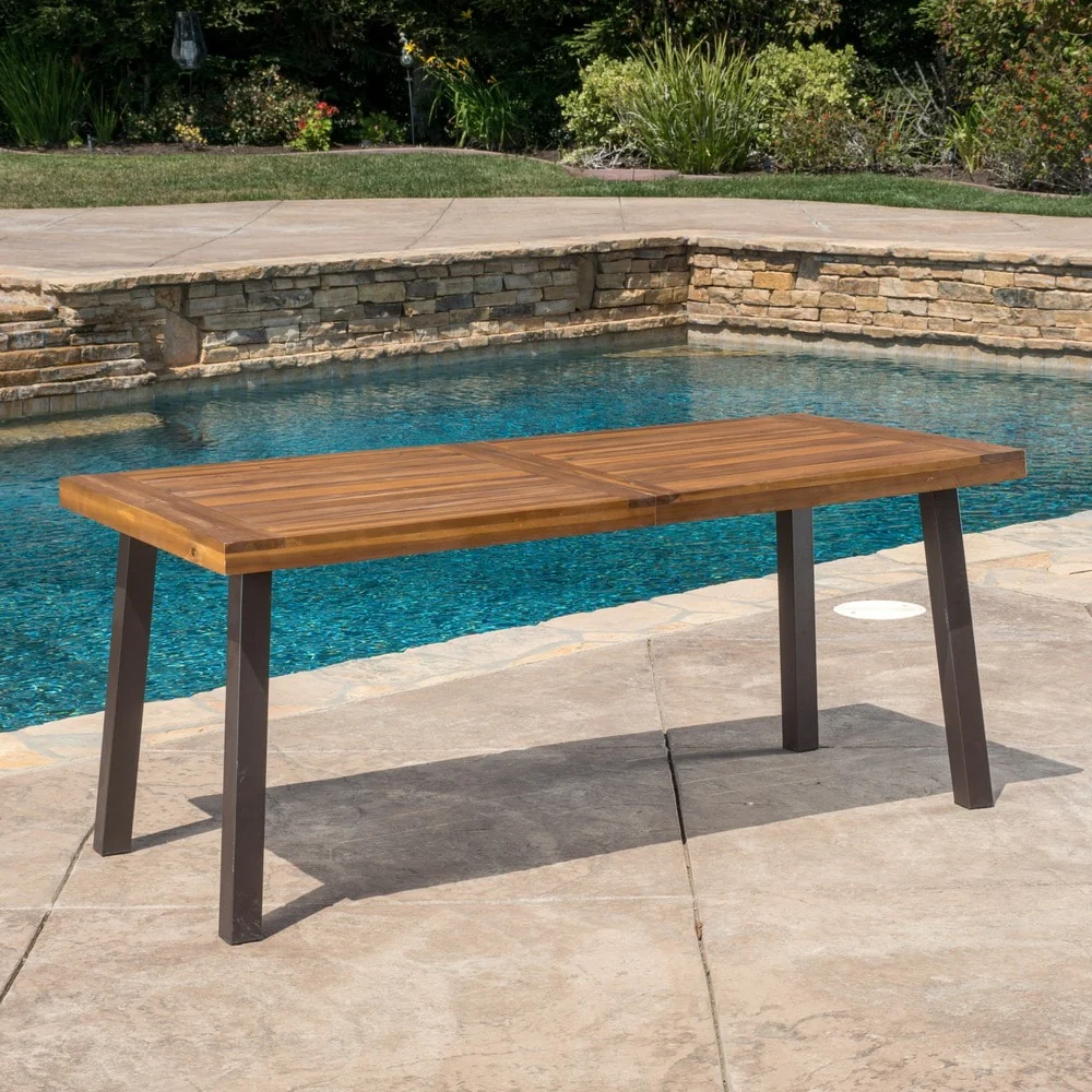 Della Outdoor Acacia Dining Table by Christopher Knight Home - 69.00L x 32.25W x 29.50H