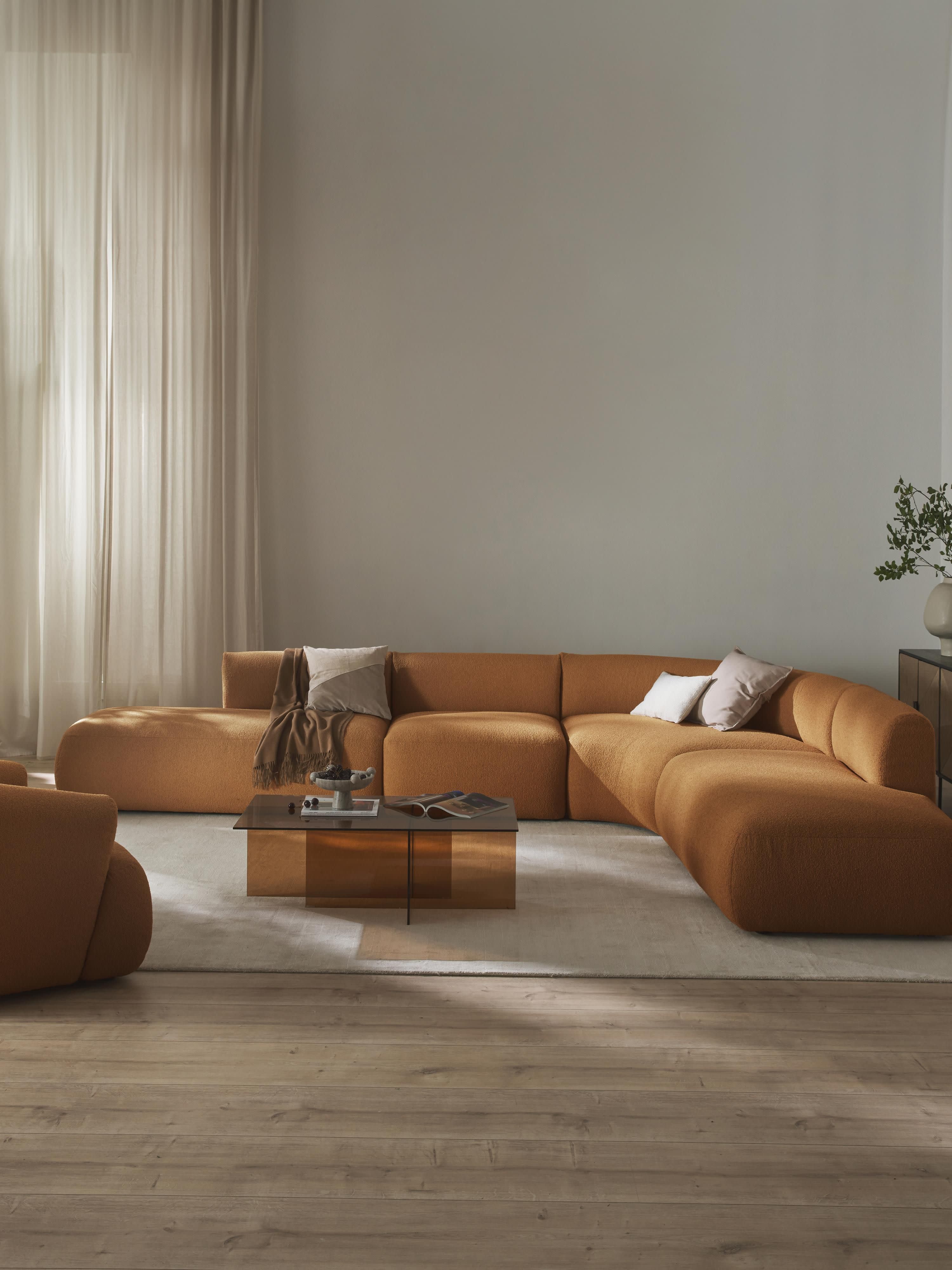 Modulares Bouclé-Ecksofa Sofia (4-Sitzer)