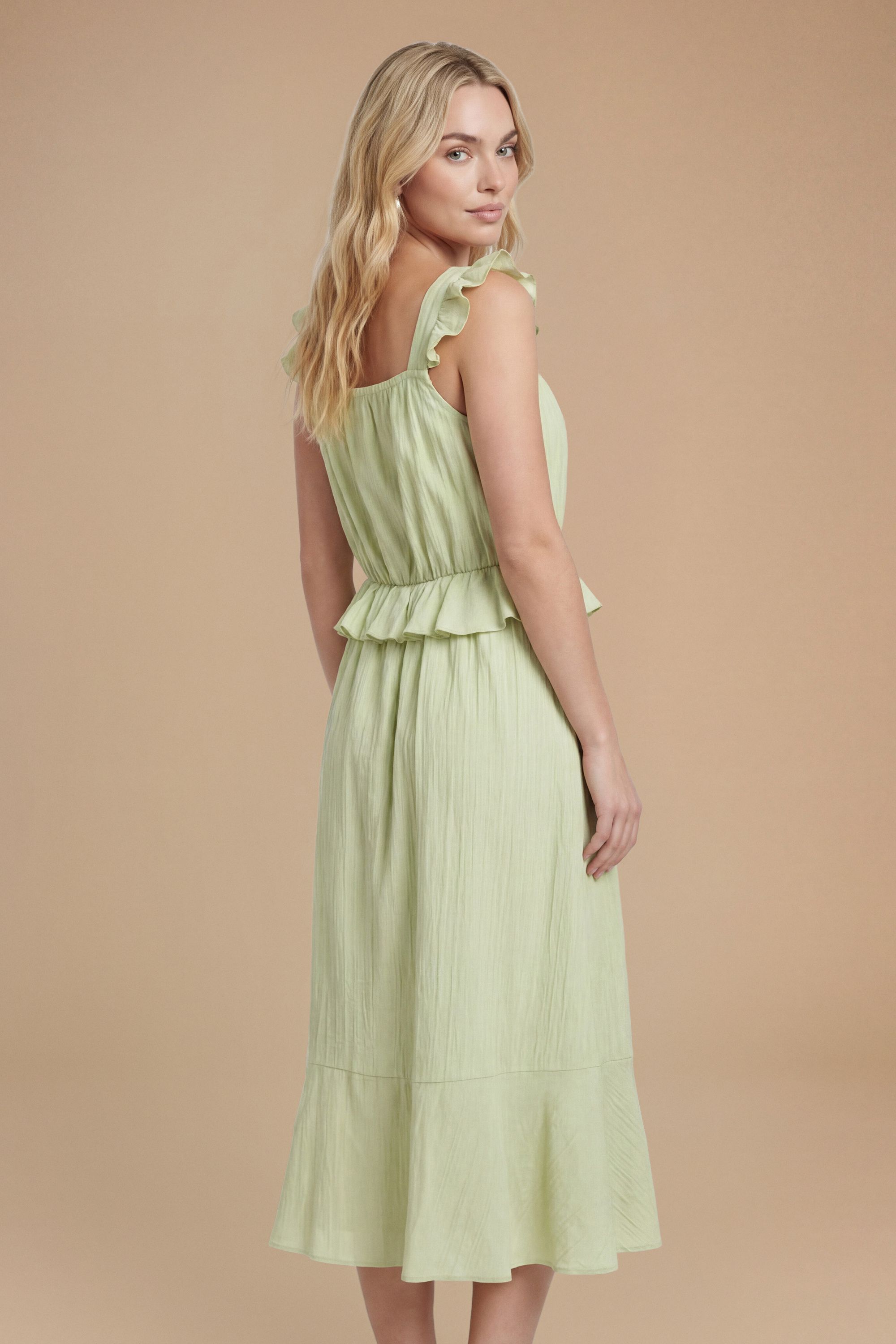 Dorothy Perkins Ruffle Frill Elasticated Waist Midi Dress