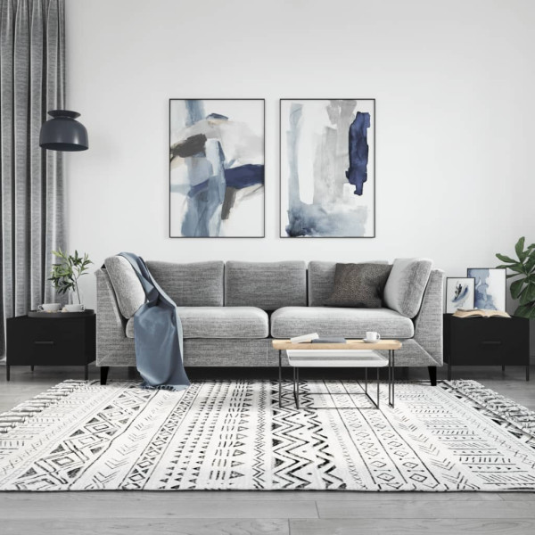 Stolik Kawowy Ława Stół Czarny 50x50x40 Szuflady Do Salonu Do Pokoju