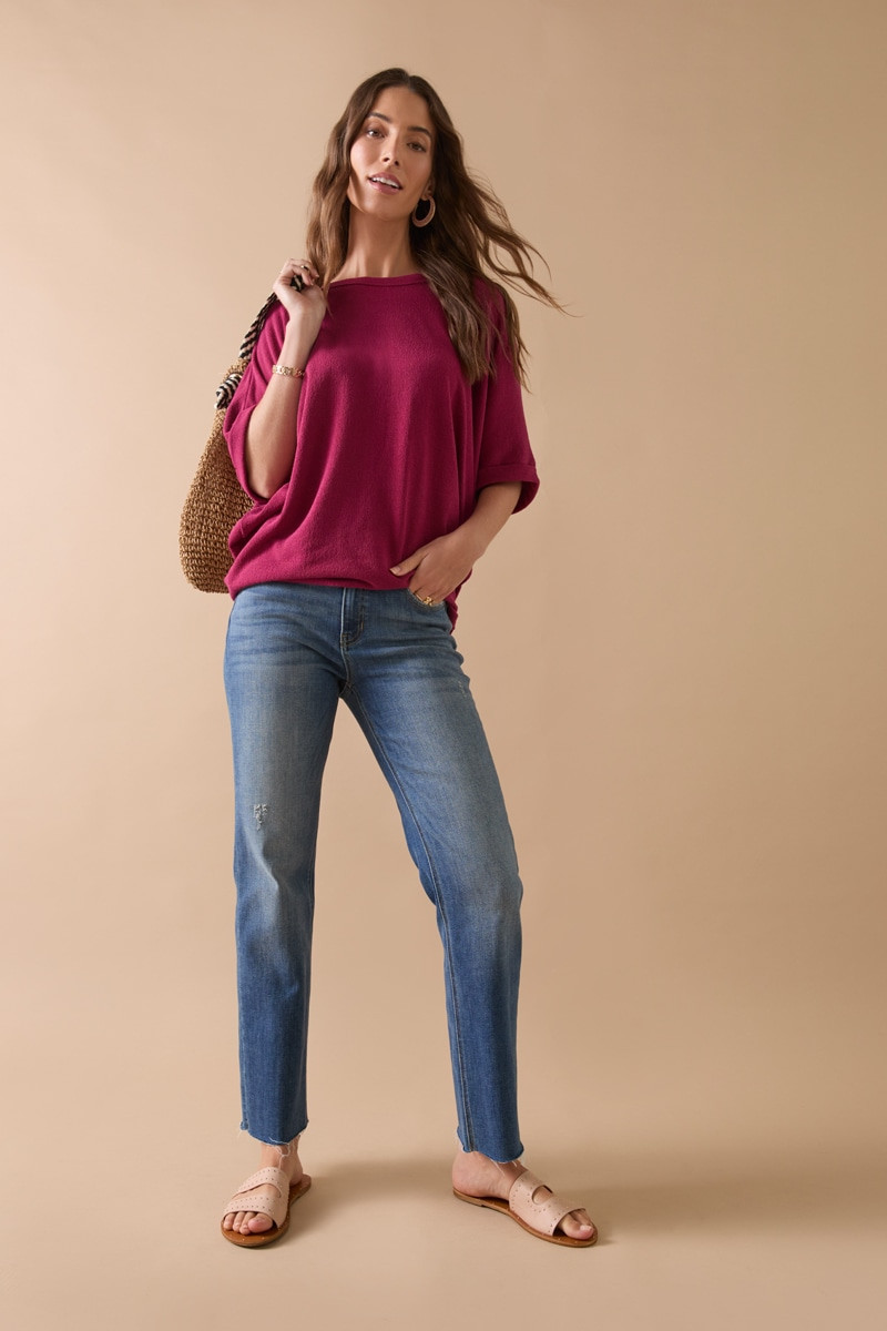 Annabeth Crew Neck Dolman Tee