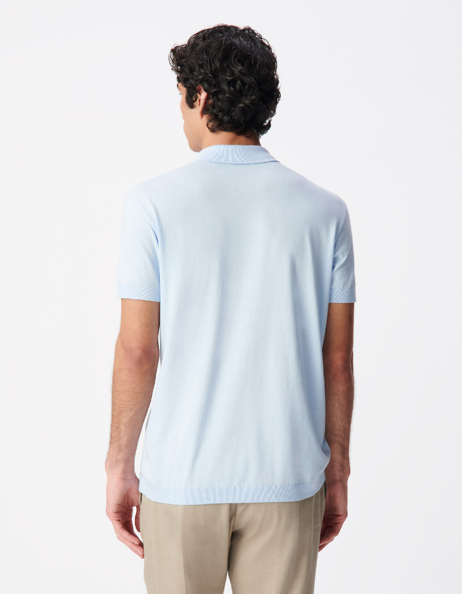 Polo manches courtes ciel coton modal Homme