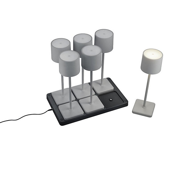 Pack de 6 lampes de tablerechargeables grises - Trio - Fernandez