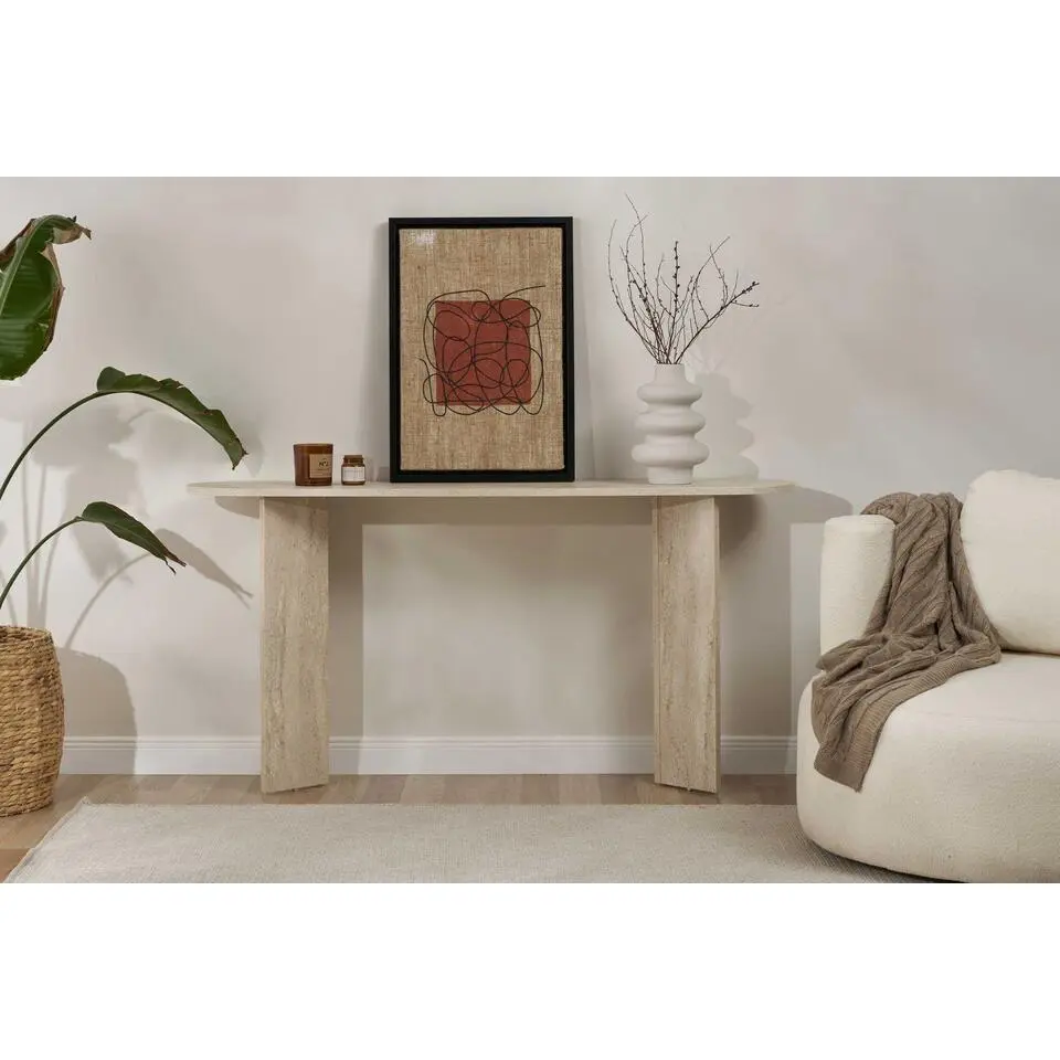 Haltafel Sira - 150x35x75cm - ovaal - travertindecor