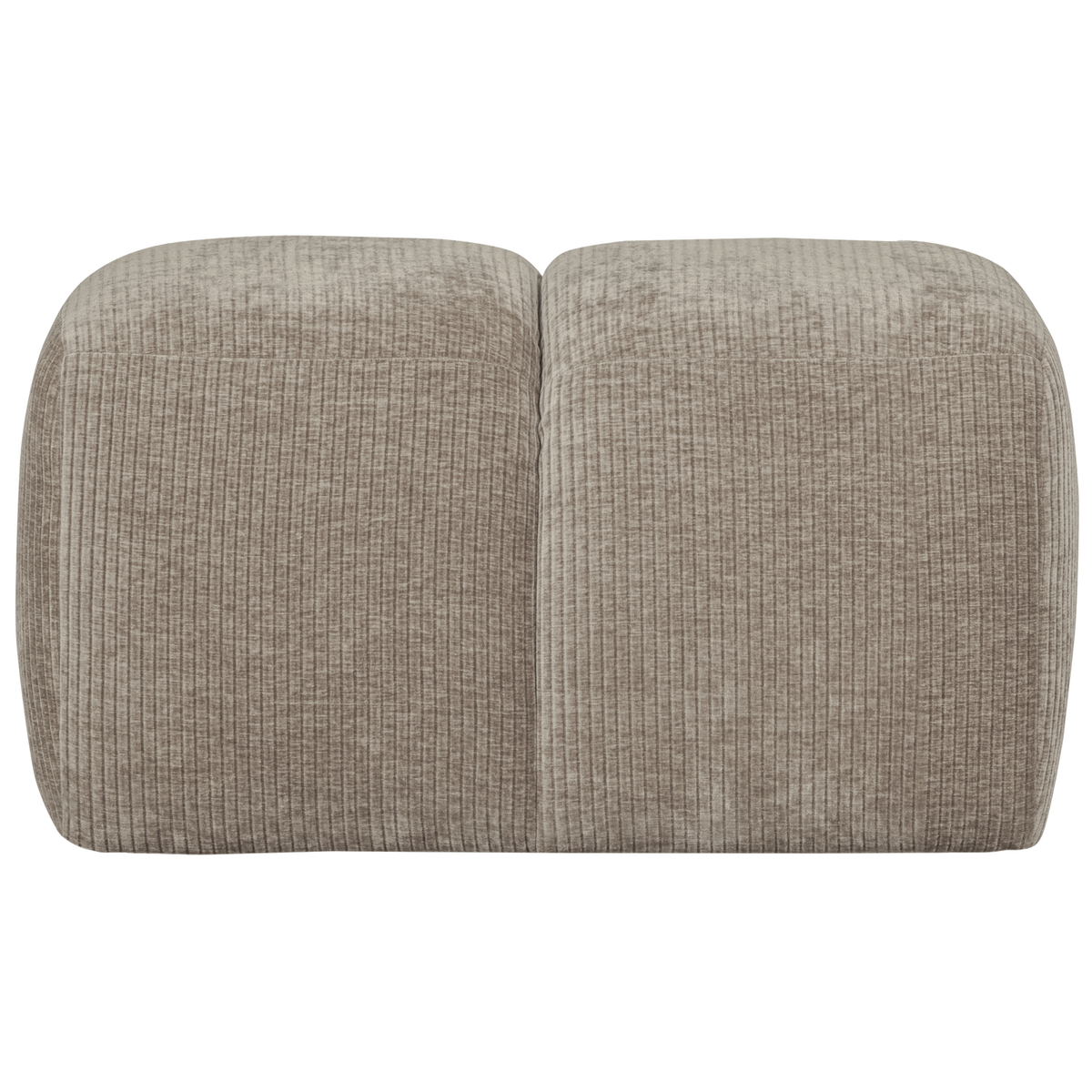 WOOOD poef Mojo - Geweven Ribstof - Donker Zand - 80x60x45