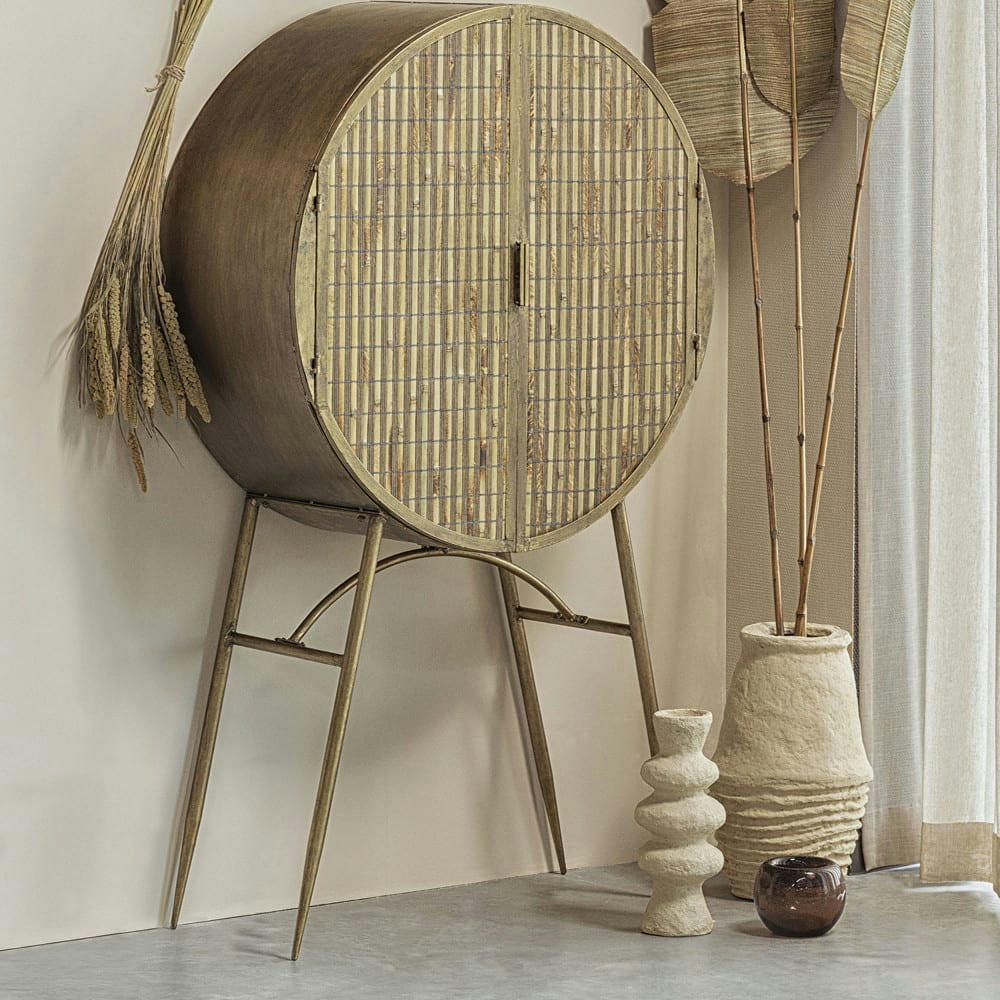 DELOS - Vase en papier mâché naturel