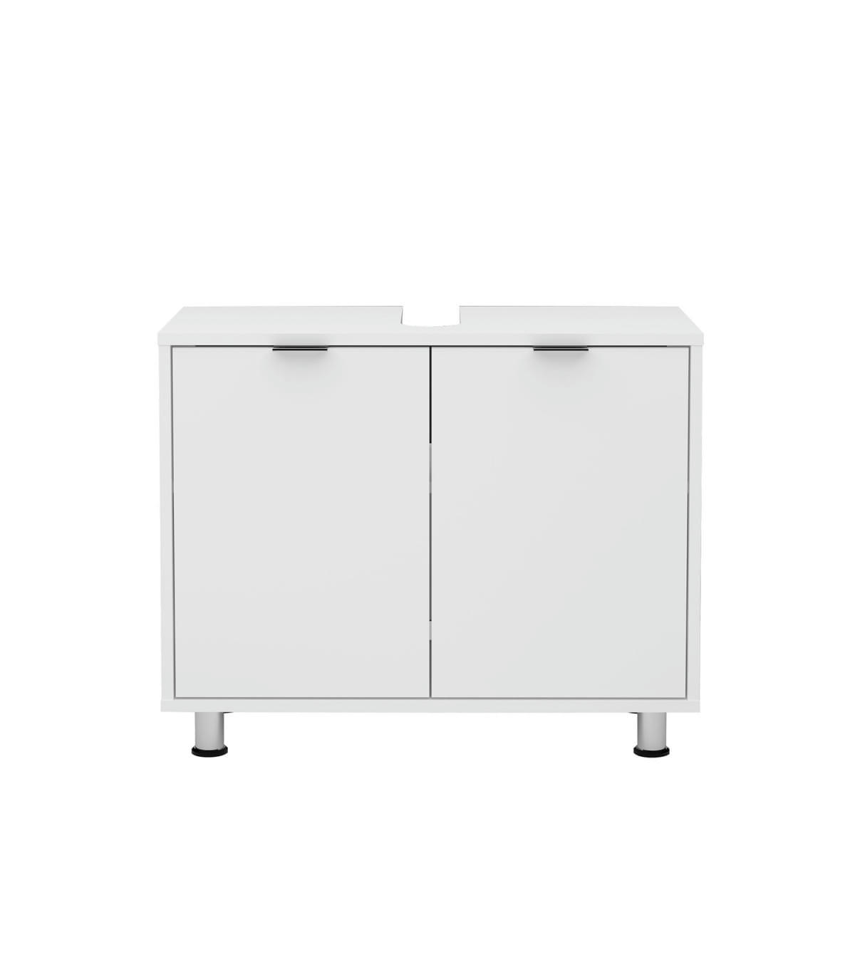 ZAMORA - Meuble Sous Vasque 2 Portes Blanc - L70cm