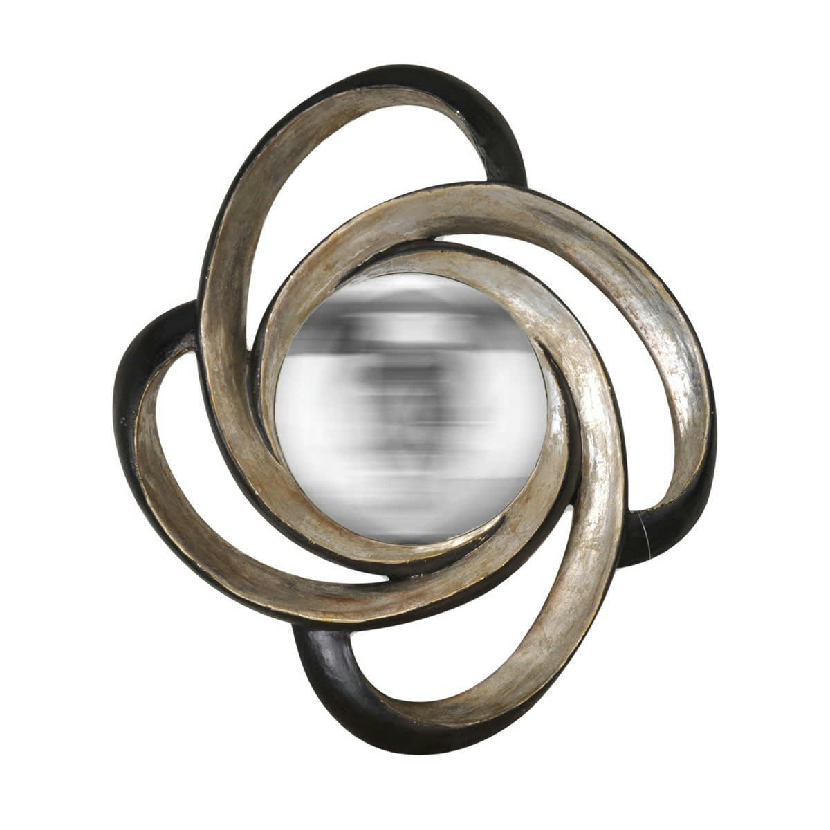 - Miroir boucle noir et argenté 40x47cm