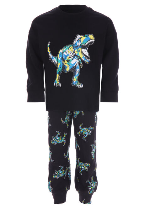 Younger Boys Cotton Dinosaur Long Pyjama Set