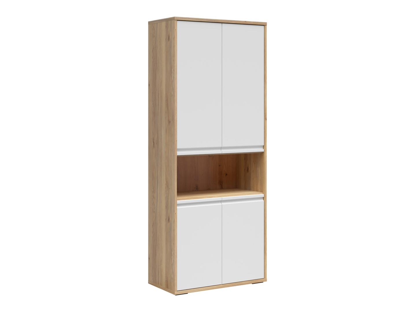 Regał Reserve 80 cm z 4 drzwiami dąb mauvella/biały
