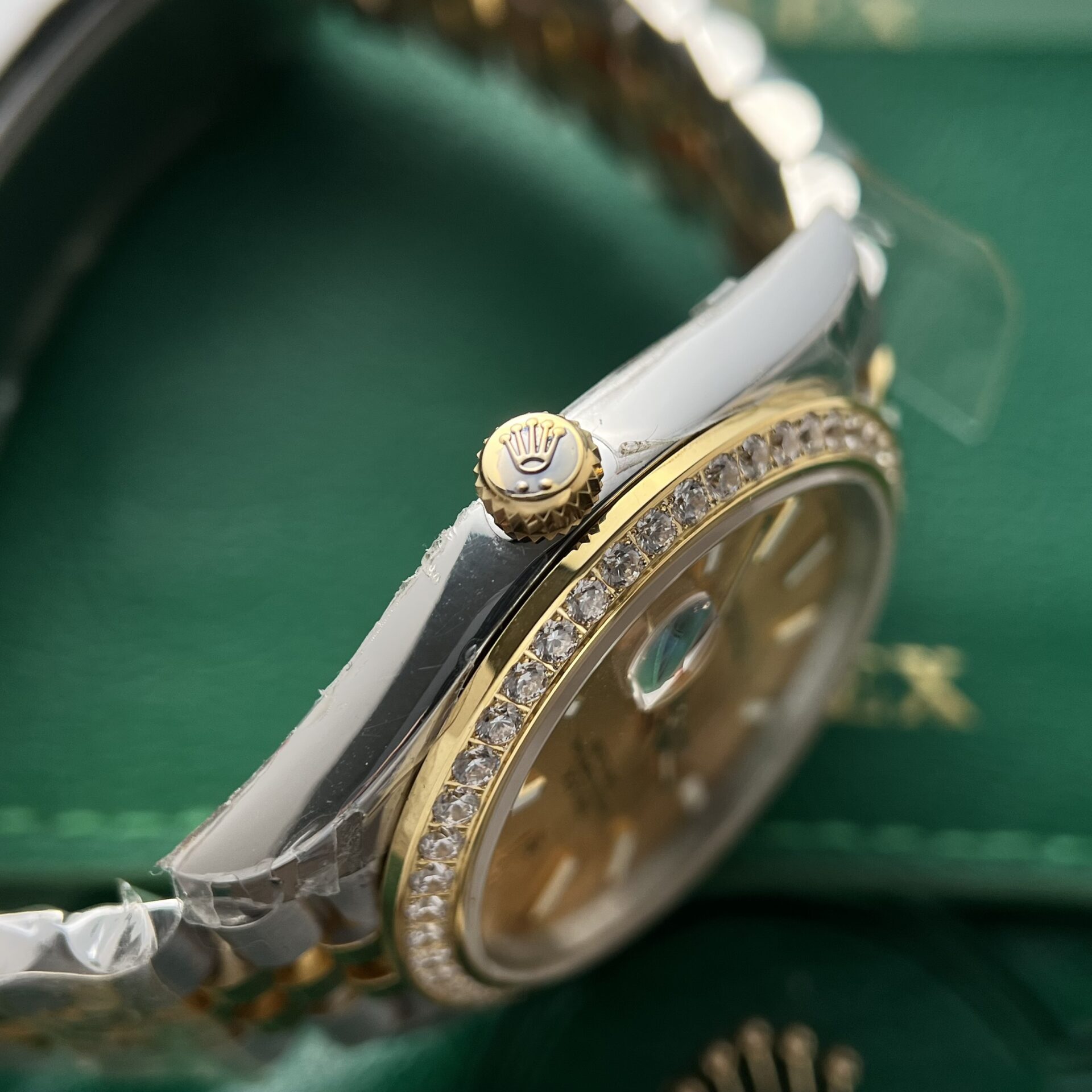 Rolex Datejust SS/YG Plated Champagne Dial CZ Diamonds 41mm Jub EWF Replica