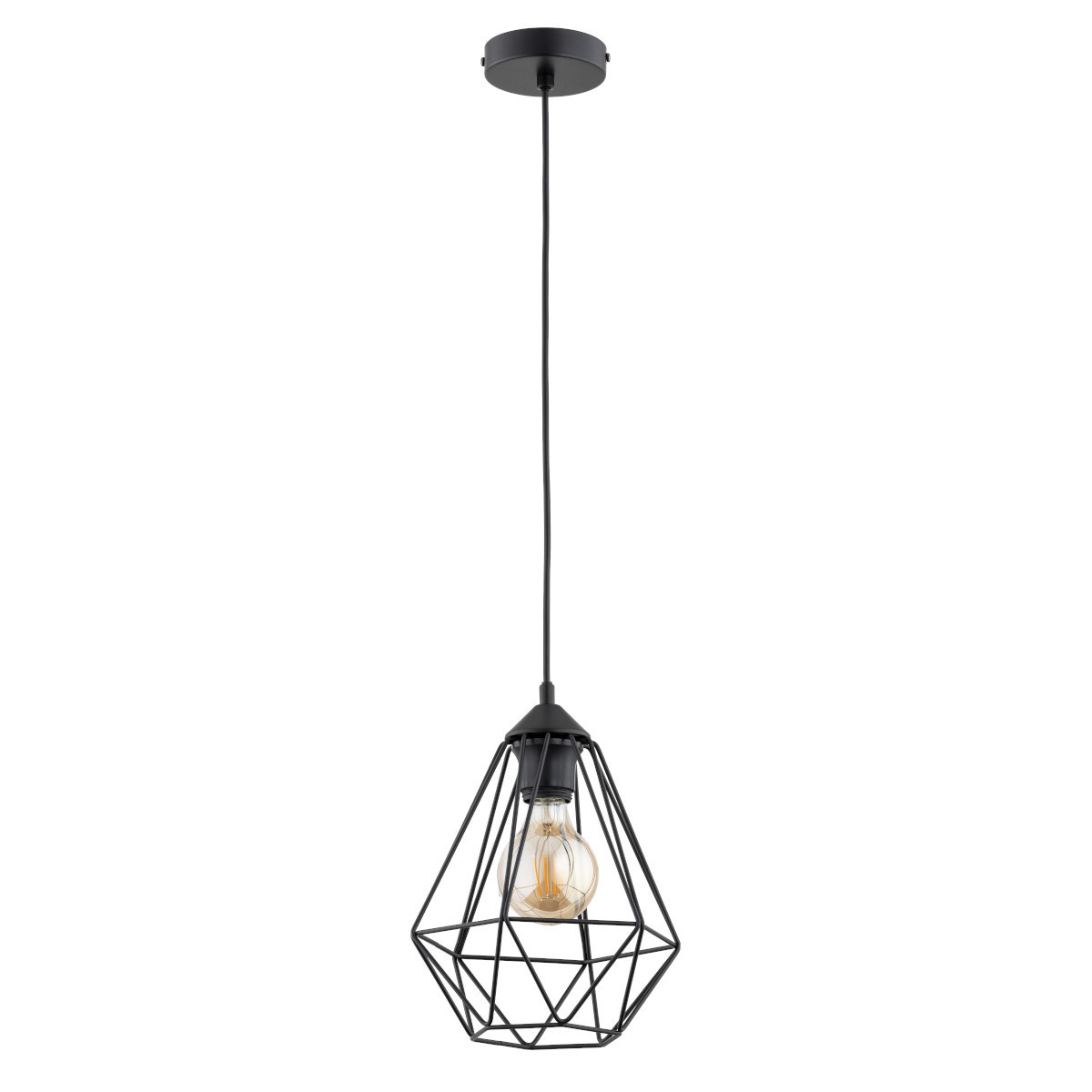 Lampa wisząca czarna KOSMOS 1xE27x15W wym: 95x20x20 cm Alfa