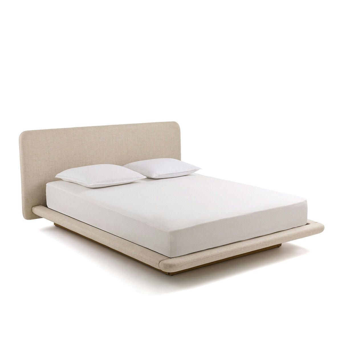 Lit plateforme frêne et tissu texturé, Slice