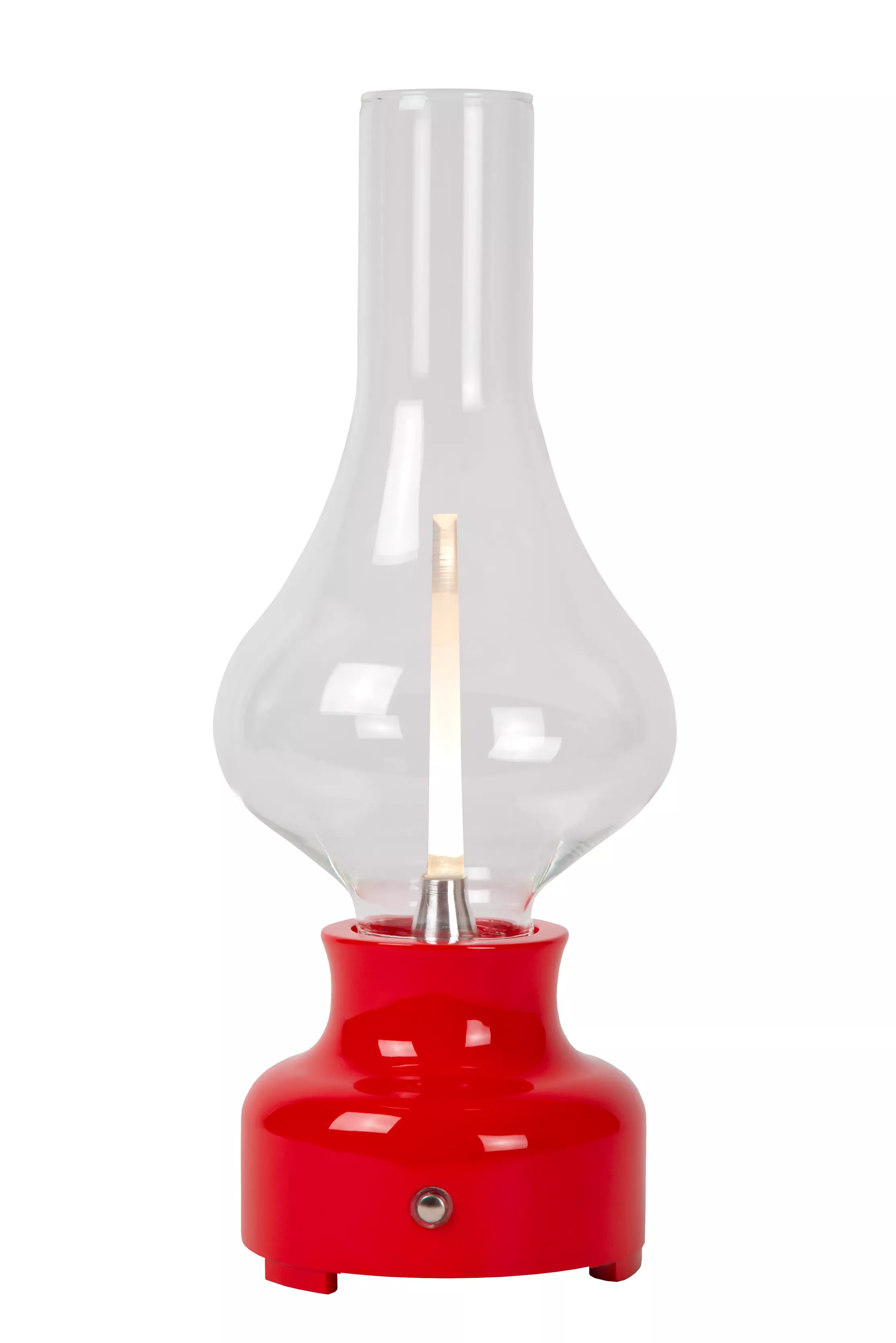 Lampa stołowa retro Jason czerwono-przezroczysty LED 2W wys:30cm Lucide