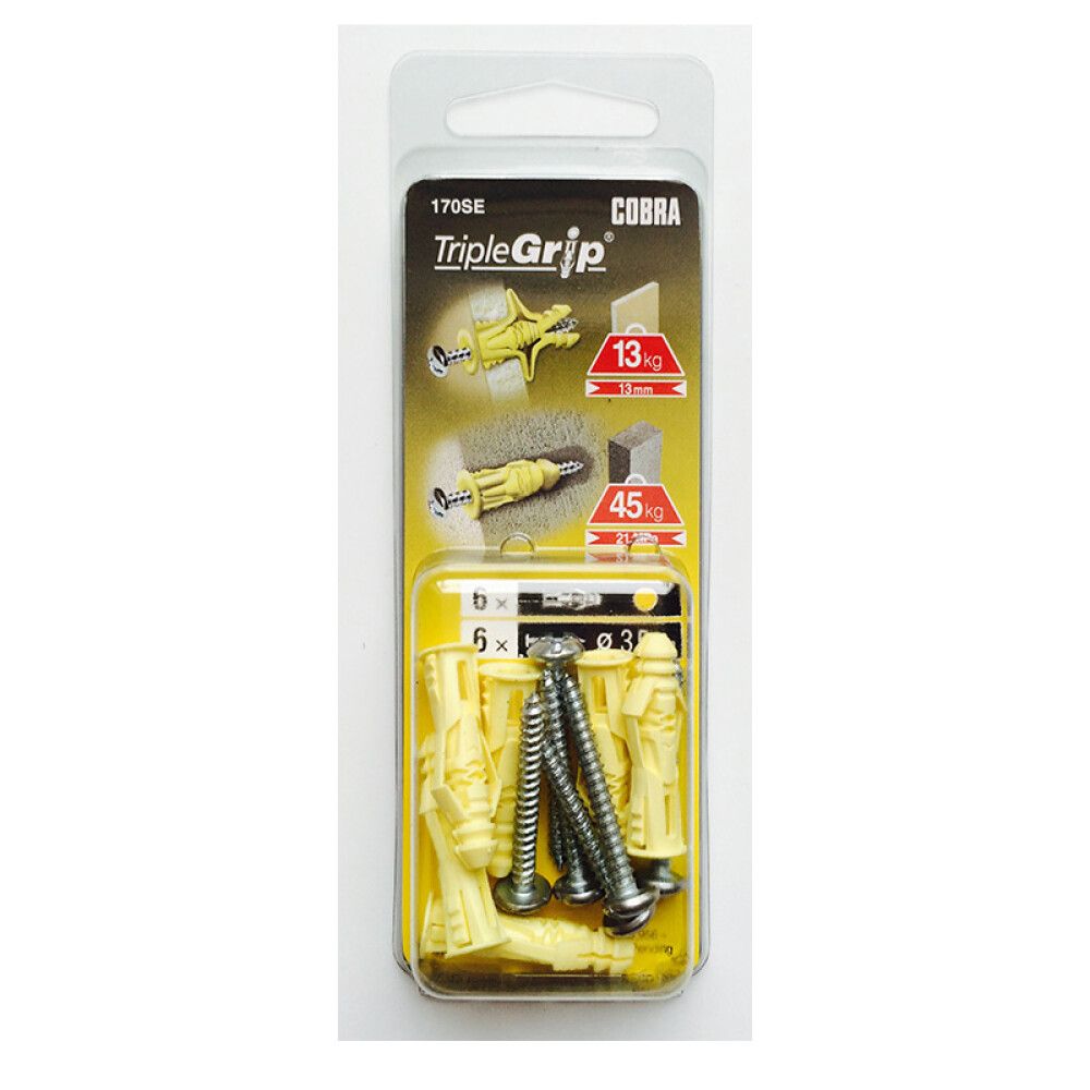 GIPSPLUGG COBRA TRIPLEGRIP 3.5MM   SKRUER 6STK
