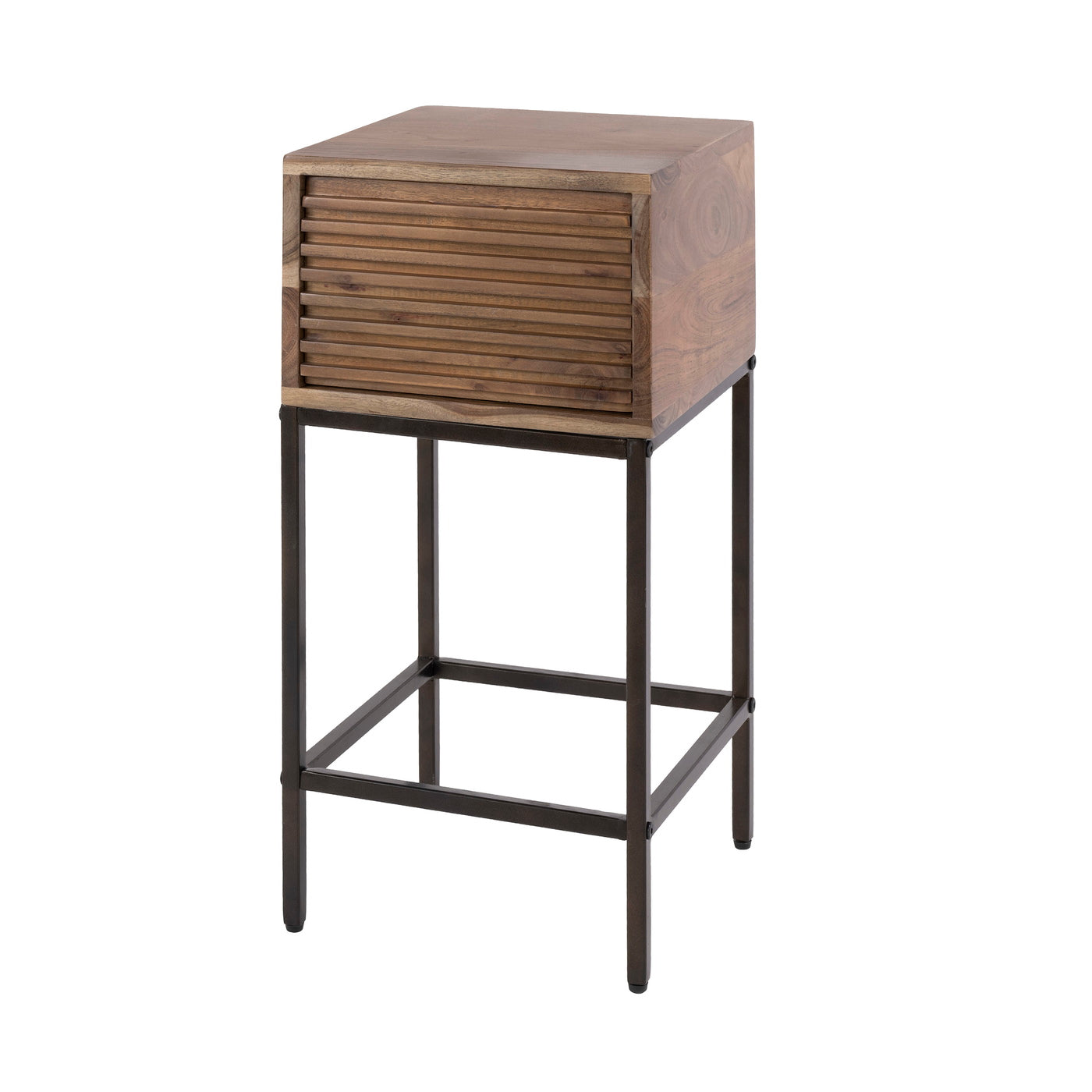 Giga Living Nachtkastje Line Xs - Bruin Hout - 43x28x60cm