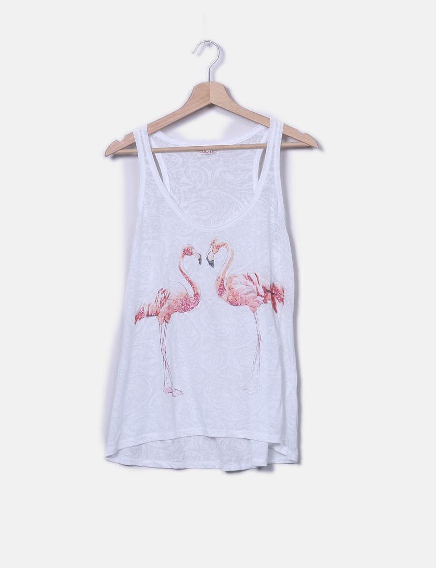 Camaïeu Flamenco white glitter t-shirt