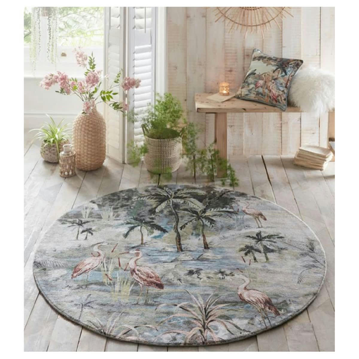 HOBBY - Tapis rond en polyester recyclé multicolore 150x150 cm