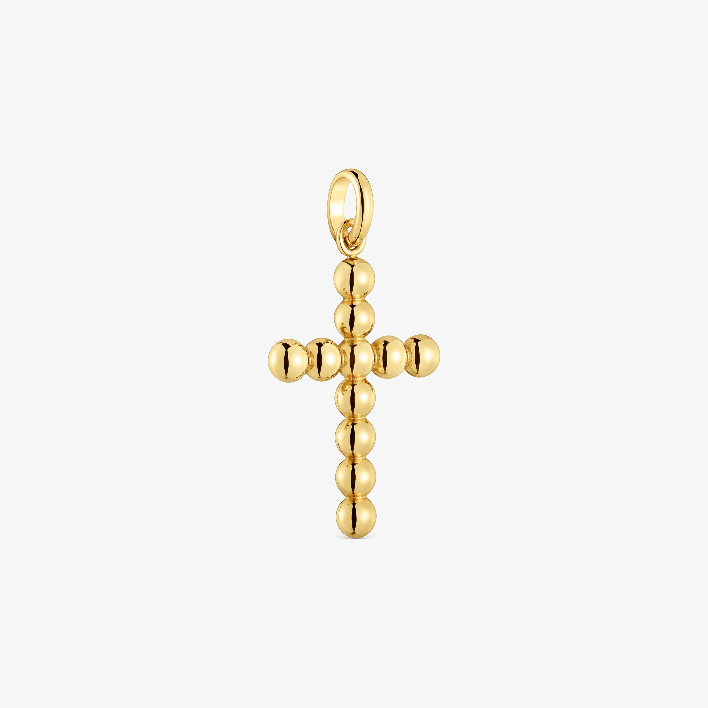 Colgante mediano motivo cruz de oro Basics