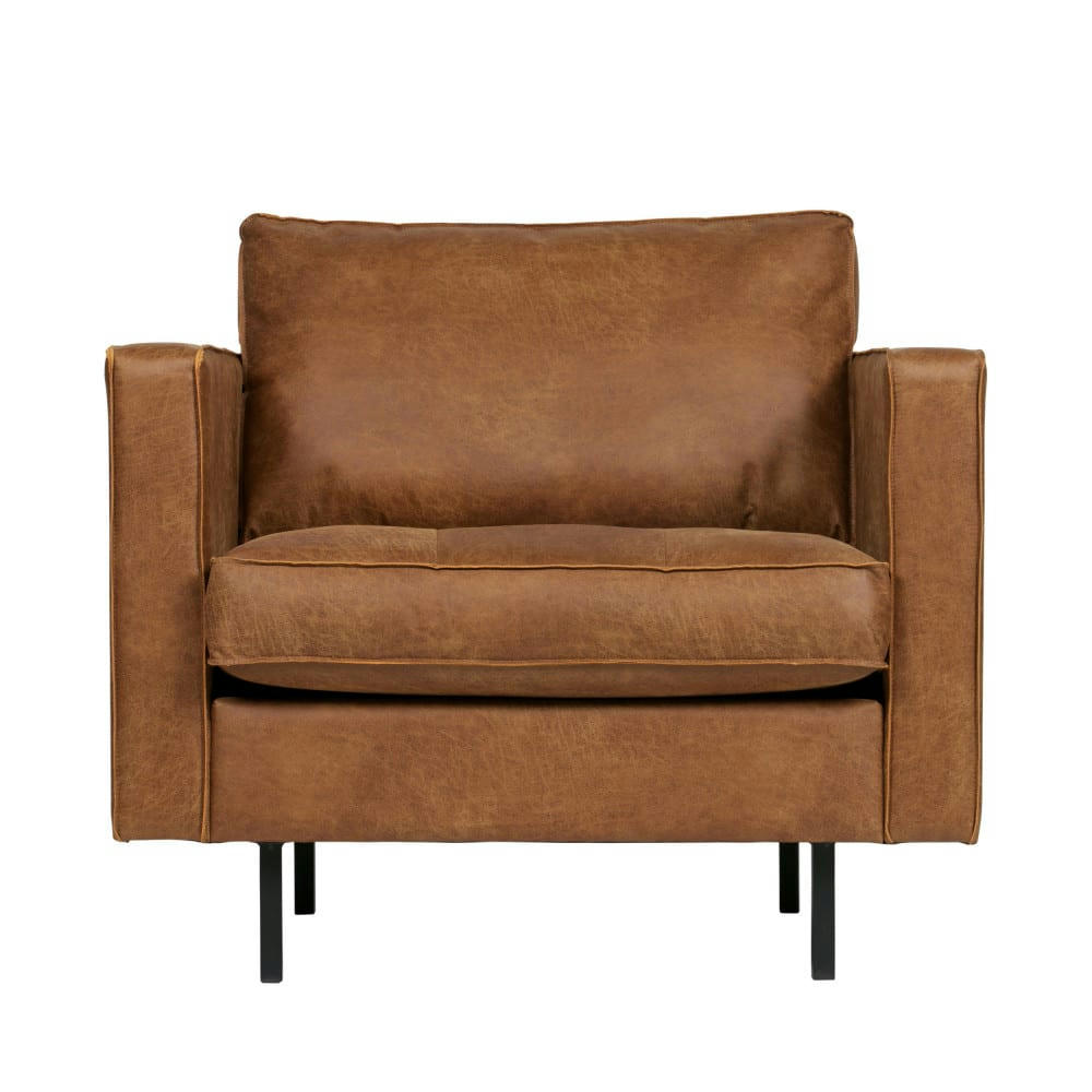 BRONCO - Fauteuil en simili cognac