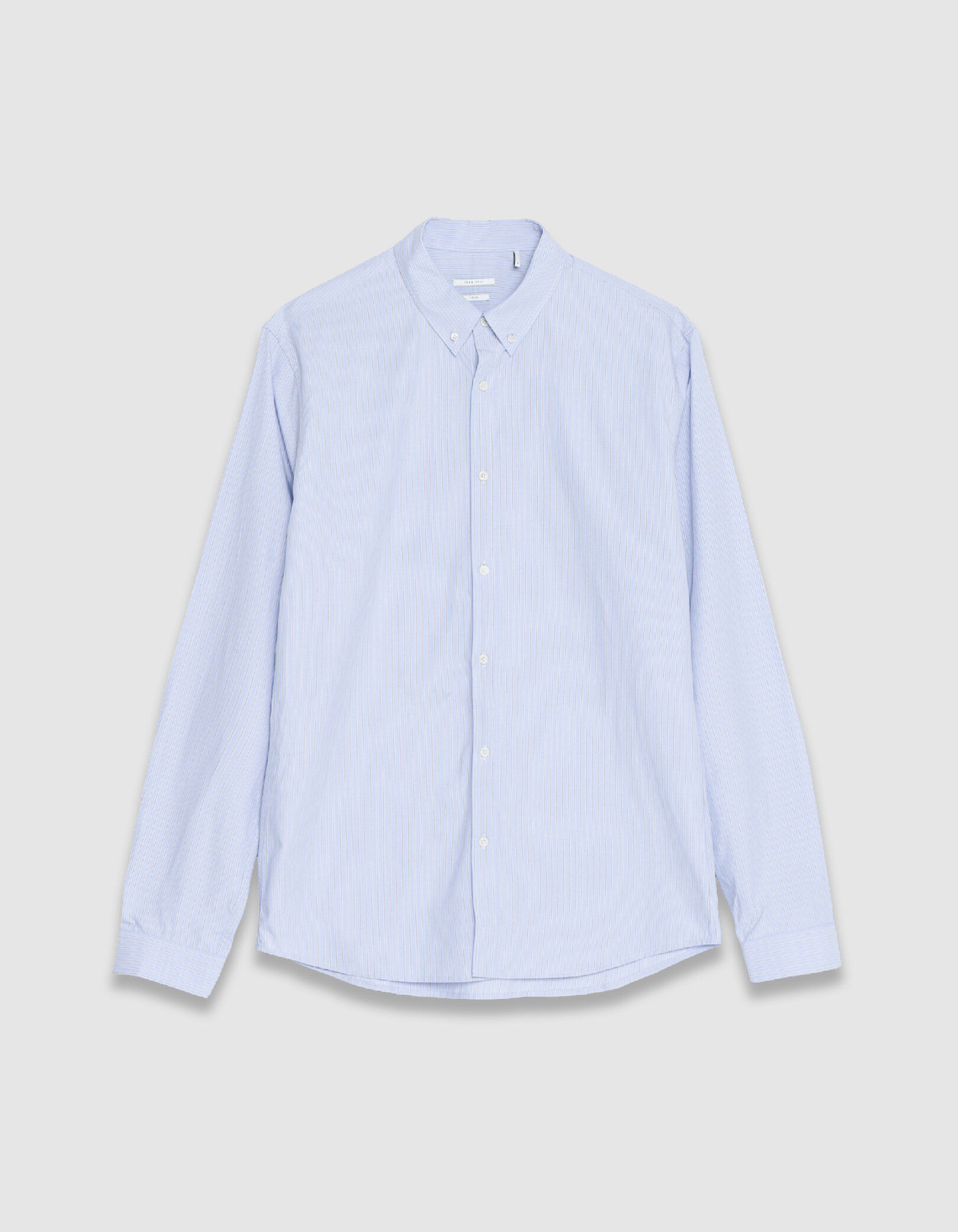 Chemise slim bleue coton bio motif rayures Homme
