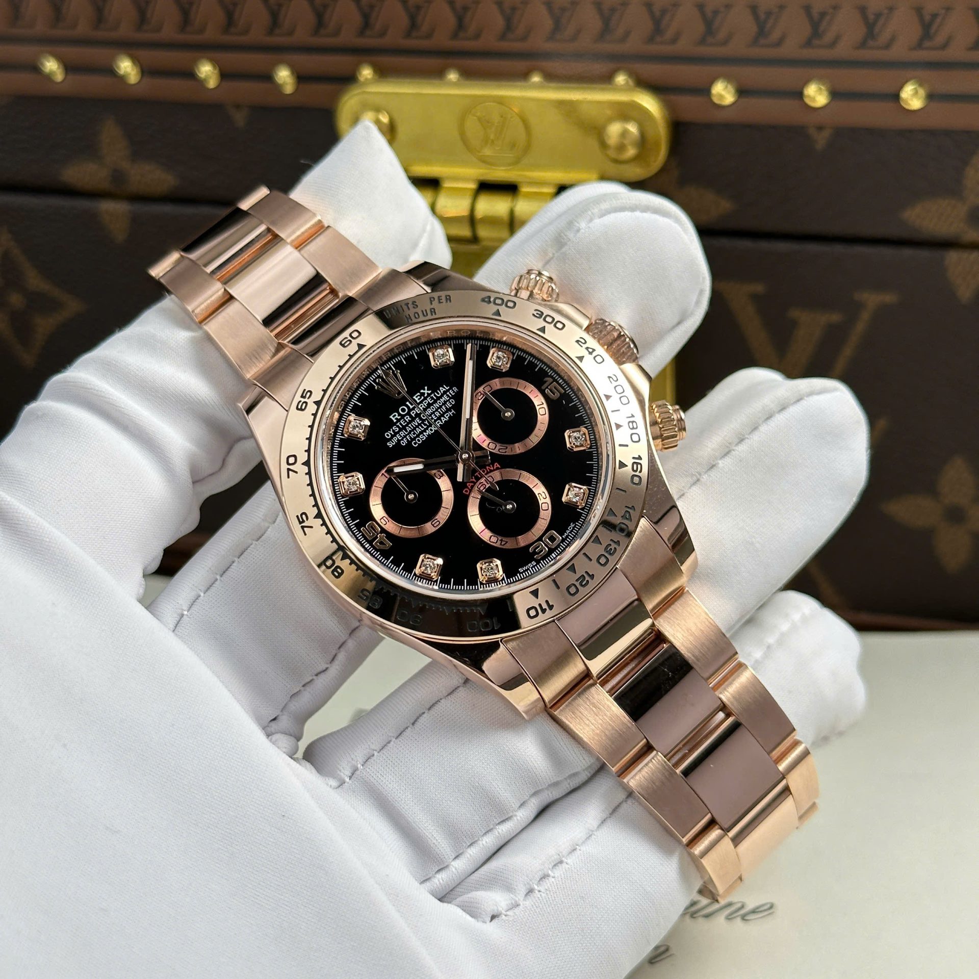 Rolex Daytona RG Plated Black Dial 40mm Oyster Super Clone