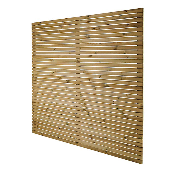 Panneau droit de clôture Venitien en bois traité L. 180 x H.180 cm