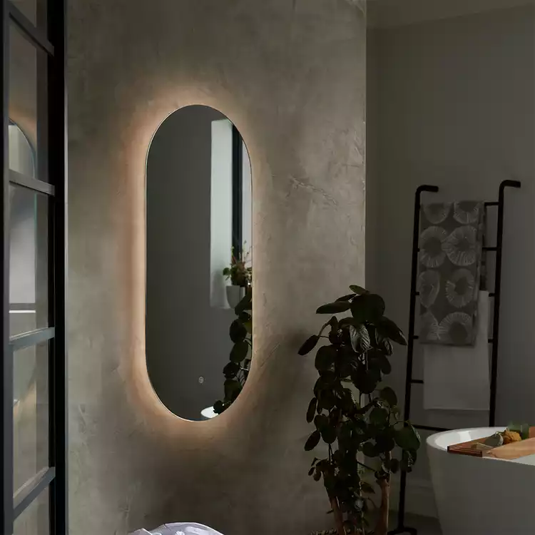 Habitat Large Vertical Backlight LED Mirror - White