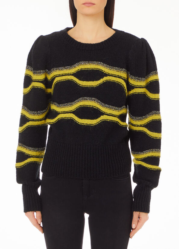 Maglione jacquard in misto alpaca