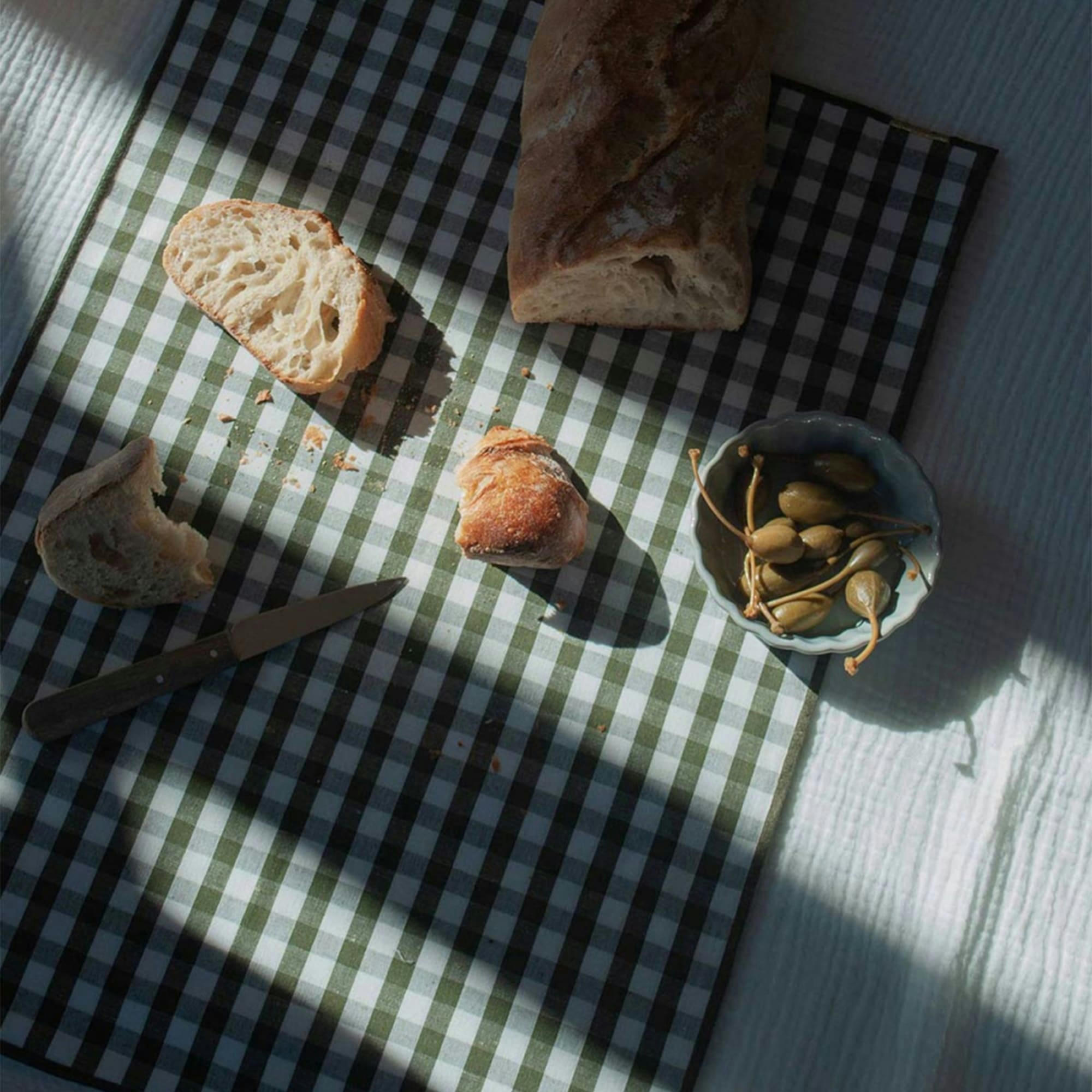 - Sets de table (lot de 2) lin / coton vichy vert câpre