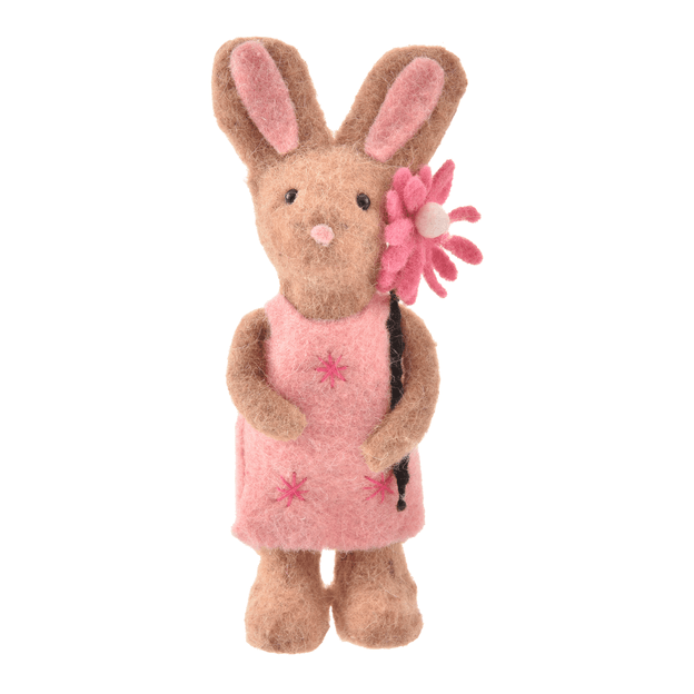 ADORNO COELHA COM FLOR 25 CM PASCOQUETTE