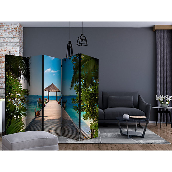Paravent 5 Panneaux 'Rêve Hawaïen II' pour une évasion Tropicale 225 x 172 cm Multicolore