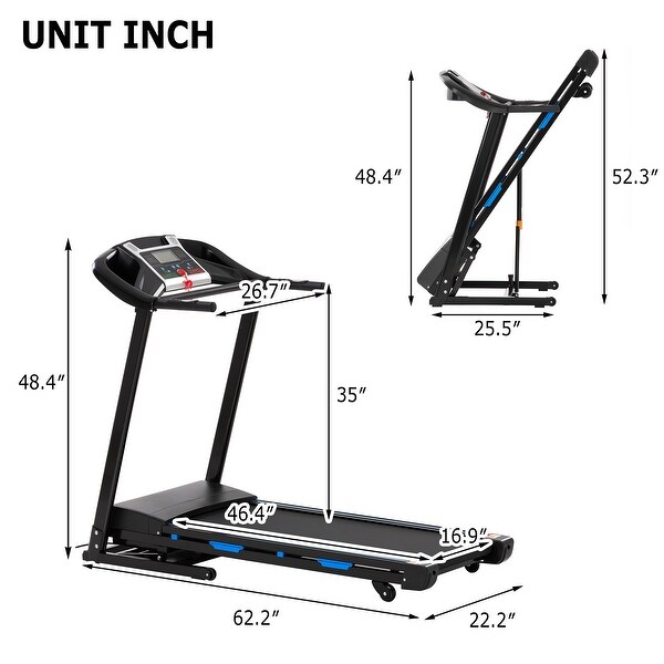 Foldable Treadmills for Home, Electric Treadmill with 15% Au